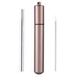 Maxbell Maxbell Collapsible Reusable Drinking Straws Stainless Steel Metal Foldable Straw