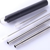 Maxbell Maxbell Collapsible Reusable Drinking Straws Stainless Steel Metal Foldable Straw