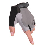 Maxbell Maxbell Non-Slip Sun Block Half Finger Sports Gloves for Outdoor Activities Gray L