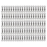 Maxbell Maxbell 100 Pieces Rolling Barrel Swivels Bearing Hook Ring Fishing Accessories 14mm