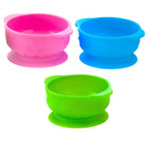 Maxbell Maxbell Solid Color Food-Grade Silicone Baby Bowls with Suction Cup Base 280ml Pink