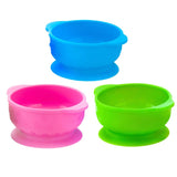 Maxbell Maxbell Solid Color Food-Grade Silicone Baby Bowls with Suction Cup Base 280ml Pink