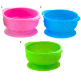 Maxbell Maxbell Solid Color Food-Grade Silicone Baby Bowls with Suction Cup Base 280ml Pink