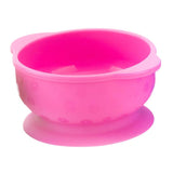 Maxbell Maxbell Solid Color Food-Grade Silicone Baby Bowls with Suction Cup Base 280ml Pink