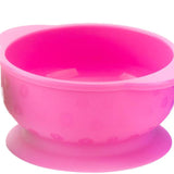 Maxbell Maxbell Solid Color Food-Grade Silicone Baby Bowls with Suction Cup Base 280ml Pink