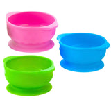 Maxbell Maxbell Solid Color Food-Grade Silicone Baby Bowls with Suction Cup Base 280ml Pink