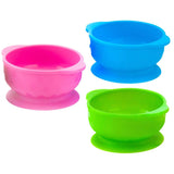 Maxbell Maxbell Solid Color Food-Grade Silicone Baby Bowls with Suction Cup Base 280ml Pink