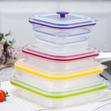 Maxbell Maxbell Foldable Silicone Square Lunch Box Food Crisper for Outdoor Camping 900ML
