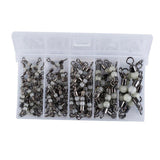 Maxbell Maxbell 50 Pieces/Box Luminous Beads 3-Way Rolling Barrel T Swivels Fishing Tackles