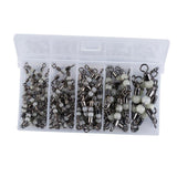 Maxbell Maxbell 50 Pieces/Box Luminous Beads 3-Way Rolling Barrel T Swivels Fishing Tackles