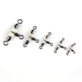 Maxbell Maxbell 50 Pieces/Box Luminous Beads 3-Way Rolling Barrel T Swivels Fishing Tackles