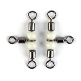 Maxbell Maxbell 50 Pieces/Box Luminous Beads 3-Way Rolling Barrel T Swivels Fishing Tackles