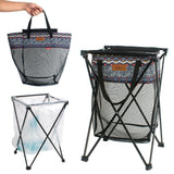 Maxbell Maxbell Outdoor Storage Basket Laundry Net Pocket Dirty Clothes Bag & Bracket Small