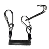 Maxbell 2 Pieces Safety Scuba Diving Diver Dual Reef Hook & Coil Lanyard Swivel Clip