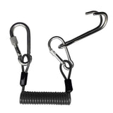 Maxbell 2 Piece Safety Scuba Diving Diver Dual Reef Hook & Coil Lanyard Swivel Clip