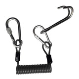 Maxbell 2 Pieces Safety Scuba Diving Diver Dual Reef Hook & Coil Lanyard Swivel Clip