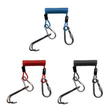 Maxbell 2 Pieces Safety Scuba Diving Diver Dual Reef Hook & Coil Lanyard Swivel Clip