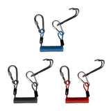 Maxbell 2 Pieces Safety Scuba Diving Diver Dual Reef Hook & Coil Lanyard Swivel Clip