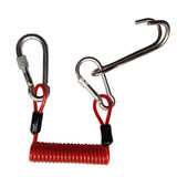 Maxbell 3pcs Safety Scuba Diving Diver Dual Reef Hook & Coil Lanyard Swivel Clip