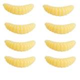 Maxbell 3x100 Pieces/Set Fishing Soft Grub Worm Bread Bug Maggots Lures Baits Beige