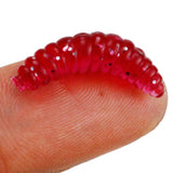 Maxbell 3x100 Pieces/Set Fishing Soft Grub Worm Bread Bug Maggots Lures Baits Red