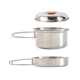 Maxbell Maxbell Stainless Steel Cookware Set with Lid and Folding Handles for Camping Hiking