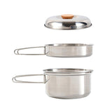 Maxbell Maxbell Stainless Steel Cookware Set with Lid and Folding Handles for Camping Hiking