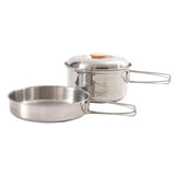 Maxbell Maxbell Stainless Steel Cookware Set with Lid and Folding Handles for Camping Hiking