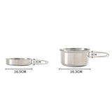 Maxbell Maxbell Stainless Steel Cookware Set with Lid and Folding Handles for Camping Hiking