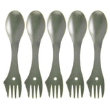 Maxbell 5 Piece 3 in 1 Outdoor Picnic Spork Spoon Fork Cutlery Utensil Camping Tool