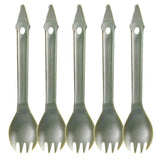 Maxbell 5 Pieces 3 in 1 Outdoor Picnic Spork Spoon Fork Cutlery Utensil Camping Tool