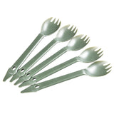 Maxbell 5 Pieces 3 in 1 Outdoor Picnic Spork Spoon Fork Cutlery Utensil Camping Tool