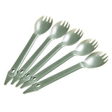 Maxbell 5 Pieces 3 in 1 Outdoor Picnic Spork Spoon Fork Cutlery Utensil Camping Tool