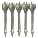 Maxbell 5 Pieces 3 in 1 Outdoor Picnic Spork Spoon Fork Cutlery Utensil Camping Tool