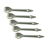 Maxbell 5 Pieces 3 in 1 Outdoor Picnic Spork Spoon Fork Cutlery Utensil Camping Tool