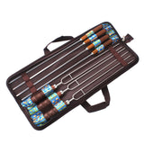Maxbell 7-in-1 Stainless Steel Barbecue Skewer Traveling Tools BBQ Needles Sticks