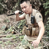 Maxbell Combat Training Shooting Hunting Outdoor Molle Vest Pouch Chest Rig Brown