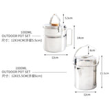 Maxbell Stainless Steel Outdoor Cooking Camping Cookware Hanging Pan Pot 15.5x12cm