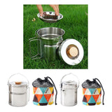 Maxbell Stainless Steel Outdoor Cooking Camping Cookware Hanging Pan Pot 15.5x12cm