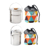 Maxbell Stainless Steel Outdoor Cooking Camping Cookware Hanging Pan Pot 15.5x12cm