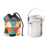 Maxbell Stainless Steel Outdoor Cooking Camping Cookware Hanging Pan Pot 15.5x12cm