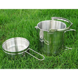 Maxbell Stainless Steel Outdoor Cooking Camping Cookware Hanging Pan Pot 15.5x12cm