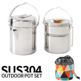 Maxbell Stainless Steel Outdoor Cooking Camping Cookware Hanging Pan Pot 15.5x12cm