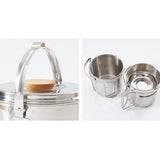 Maxbell Maxbell Stainless Steel Outdoor Cooking Camping Cookware Hanging Pan Pot 14x12cm