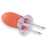Maxbell 4 Pieces Outdoor Barbecue Skewer Corn Cob Needle Fruit Fork Holder Orange