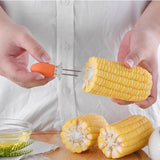 Maxbell 4 Pieces Outdoor Barbecue Skewer Corn Cob Needle Fruit Fork Holder Orange