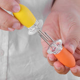 Maxbell 4 Pieces Outdoor Barbecue Skewer Corn Cob Needle Fruit Fork Holder Orange