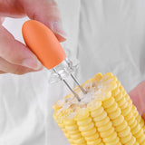 Maxbell 4 Pieces Outdoor Barbecue Skewer Corn Cob Needle Fruit Fork Holder Orange