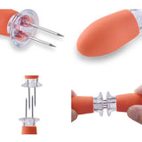 Maxbell 4 Pieces Outdoor Barbecue Skewer Corn Cob Needle Fruit Fork Holder Orange