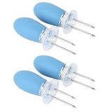Maxbell Maxbell 4 Pieces Outdoor Barbecue Skewer Corn Cob Needle Fruit Fork Holder Blue